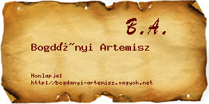 Bogdányi Artemisz névjegykártya